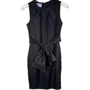 Vera Wang Lavender Label | Sheath Dress Black Sleeveless Tie Front | Size 6 / 40